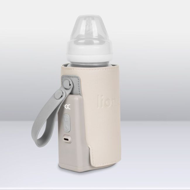 Lionelo - Incalzitor biberoane ThermUp Go Plus, Portabil, Cu aspect elegant, Temperatura constanta pana la 24 h, Incarcare USB, Bej BYNLOC-THERMUP_GO_PLUS_BEIGE_SAND