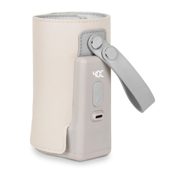 Lionelo - Incalzitor biberoane ThermUp Go Plus, Portabil, Cu aspect elegant, Temperatura constanta pana la 24 h, Incarcare USB, Bej BYNLOC-THERMUP_GO_PLUS_BEIGE_SAND