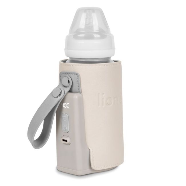 Lionelo - Incalzitor biberoane ThermUp Go Plus, Portabil, Cu aspect elegant, Temperatura constanta pana la 24 h, Incarcare USB, Bej BYNLOC-THERMUP_GO_PLUS_BEIGE_SAND