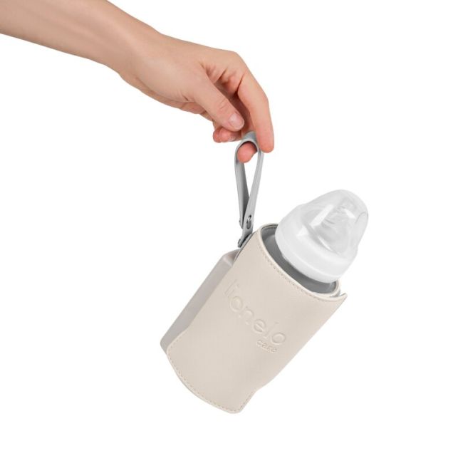 Lionelo - Incalzitor biberoane ThermUp Go Plus, Portabil, Cu aspect elegant, Temperatura constanta pana la 24 h, Incarcare USB, Bej BYNLOC-THERMUP_GO_PLUS_BEIGE_SAND