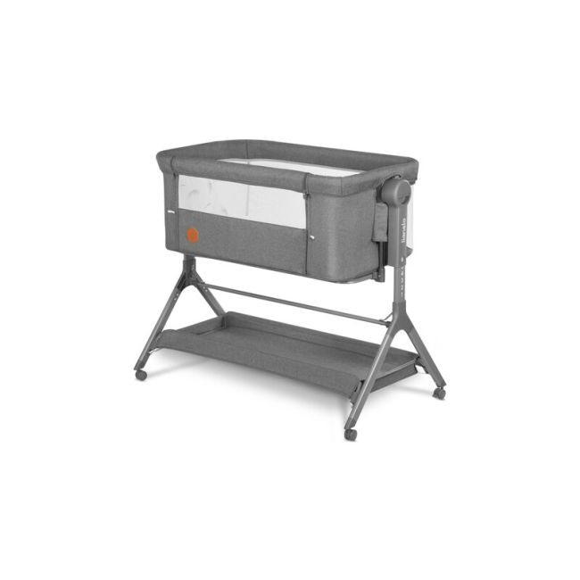 Lionelo - Patut co-sleeper Leonie Plus, Pliabil, Cu sistem de leganare, Cu setare unghiulara, Reglabil in 6 pozitii pe inaltime, Conform cu standardele europeane de securitate EN1130 si EN16890, Gri BYNLO-LEONIE_PLUS_GREY_STONE