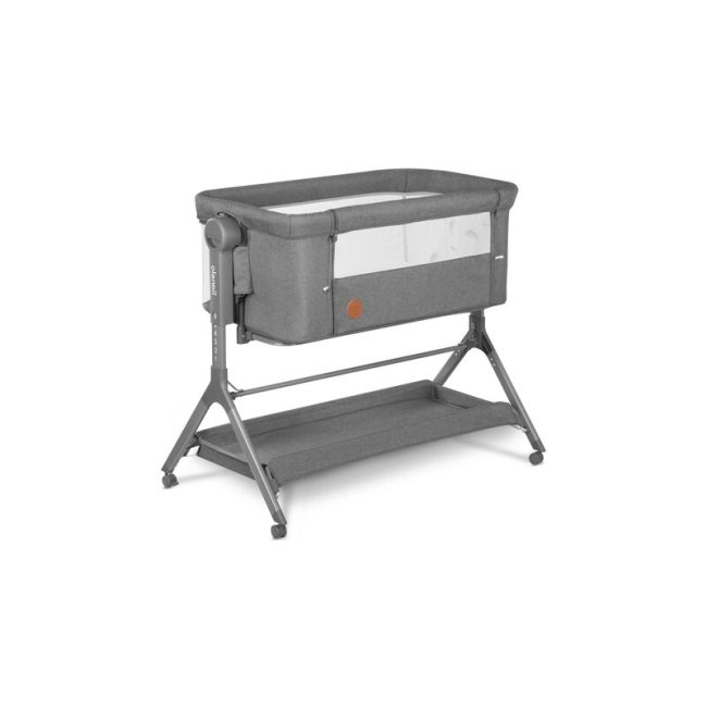 Lionelo - Patut co-sleeper Leonie Plus, Pliabil, Cu sistem de leganare, Cu setare unghiulara, Reglabil in 6 pozitii pe inaltime, Conform cu standardele europeane de securitate EN1130 si EN16890, Gri BYNLO-LEONIE_PLUS_GREY_STONE