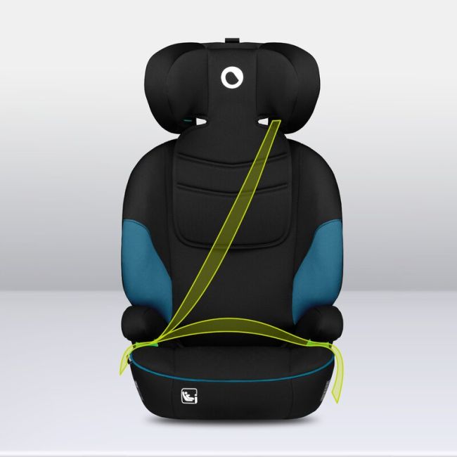 Lionelo - Scaun auto Lars i-Size, Cu tetiera reglabila in 10 pozitii, Cu pozitionare spre sensul de mers, 15-36 Kg, 100-150 cm, Conform cu standardul european de securitate ECE R129/03, Negru/Albastru BYNLO-LARS_I-SIZE_GREEN_TURQUOISE
