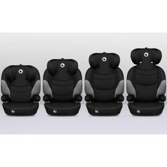 Lionelo - Scaun auto Lars i-Size, Cu tetiera reglabila in 10 pozitii, Cu pozitionare spre sensul de mers, 15-36 Kg, 100-150 cm, Conform cu standardul european de securitate ECE R129/03, Negru/Gri BYNLO-LARS_I-SIZE_BLACK_GREY