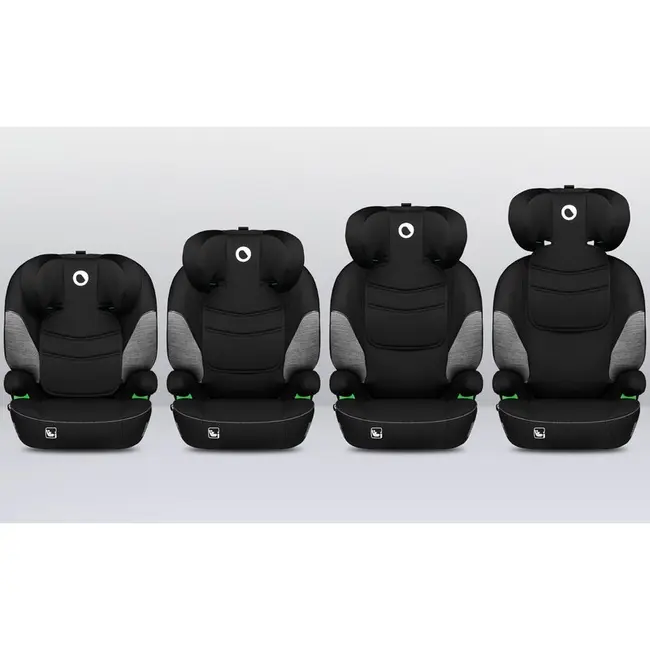 Lionelo - Scaun auto Lars i-Size, Cu tetiera reglabila in 10 pozitii, Cu pozitionare spre sensul de mers, 15-36 Kg, 100-150 cm, Conform cu standardul european de securitate ECE R129/03, Negru/Gri BYNLO-LARS_I-SIZE_BLACK_GREY