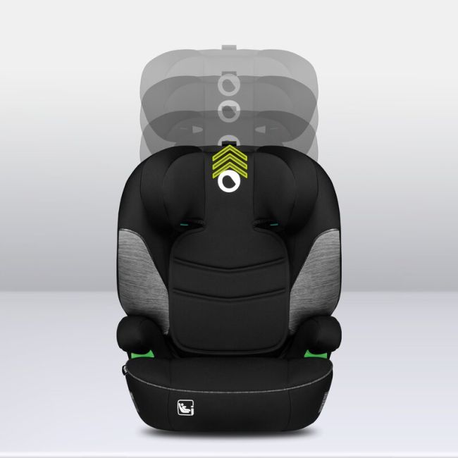 Lionelo - Scaun auto Lars i-Size, Cu tetiera reglabila in 10 pozitii, Cu pozitionare spre sensul de mers, 15-36 Kg, 100-150 cm, Conform cu standardul european de securitate ECE R129/03, Negru/Gri BYNLO-LARS_I-SIZE_BLACK_GREY