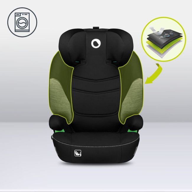 Lionelo - Scaun auto Lars i-Size, Cu tetiera reglabila in 10 pozitii, Cu pozitionare spre sensul de mers, 15-36 Kg, 100-150 cm, Conform cu standardul european de securitate ECE R129/03, Negru/Gri BYNLO-LARS_I-SIZE_BLACK_GREY
