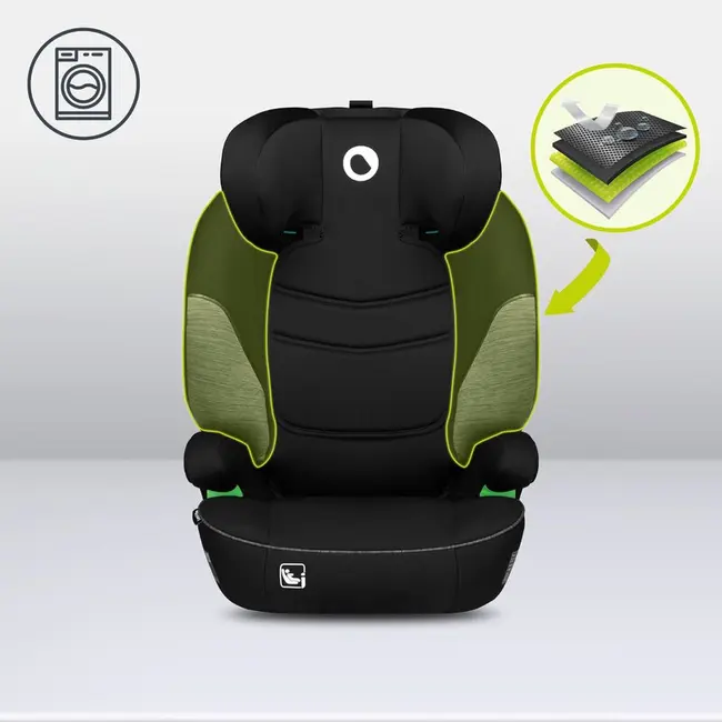 Lionelo - Scaun auto Lars i-Size, Cu tetiera reglabila in 10 pozitii, Cu pozitionare spre sensul de mers, 15-36 Kg, 100-150 cm, Conform cu standardul european de securitate ECE R129/03, Negru/Gri BYNLO-LARS_I-SIZE_BLACK_GREY
