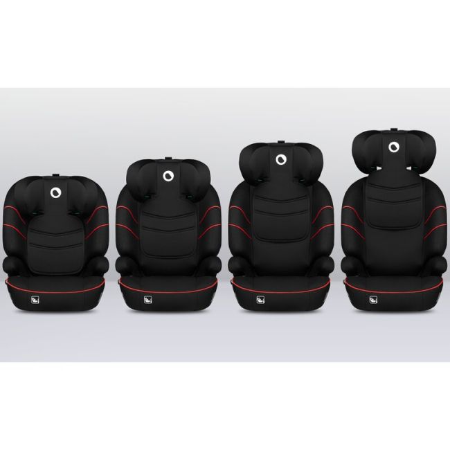 Lionelo - Scaun auto Lars i-Size, Cu tetiera reglabila in 10 pozitii, Cu pozitionare spre sensul de mers, 15-36 Kg, 100-150 cm, Conform cu standardul european de securitate ECE R129/03, Negru/Rosu BYNLO-LARS_I-SIZE_SPORTY_BLACK_RED