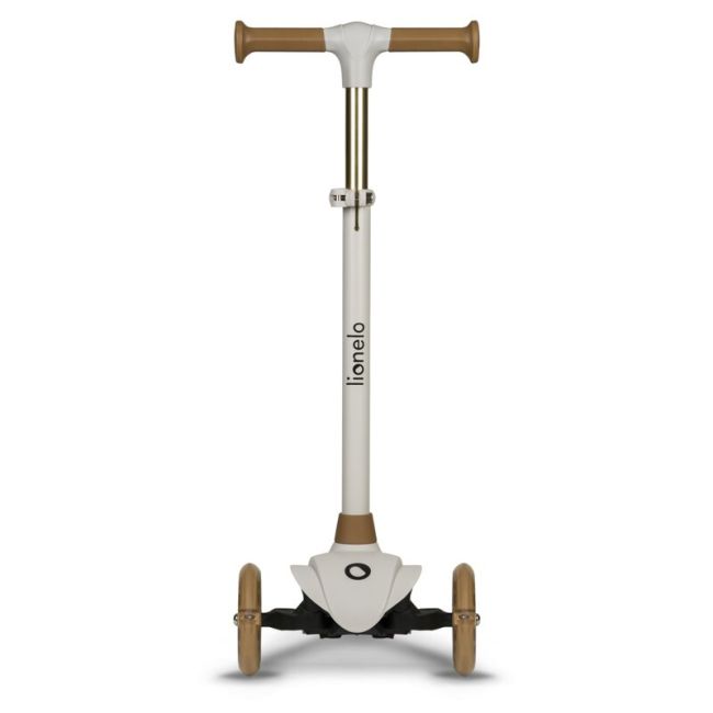 Lionelo - Trotineta pentru copii, Jessy, Pliabila, Pana la 50 Kg, Cu design ergonomic, Cu lumini LED, 56 x 26 x 67-82 cm, 3 ani+, Maro BYNLOE-JESSY_GREY_BROWN