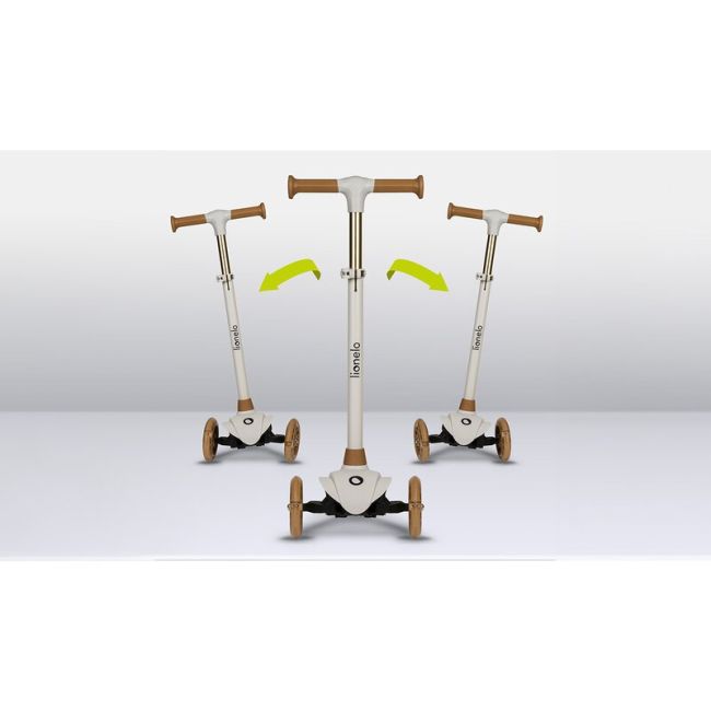 Lionelo - Trotineta pentru copii, Jessy, Pliabila, Pana la 50 Kg, Cu design ergonomic, Cu lumini LED, 56 x 26 x 67-82 cm, 3 ani+, Maro BYNLOE-JESSY_GREY_BROWN