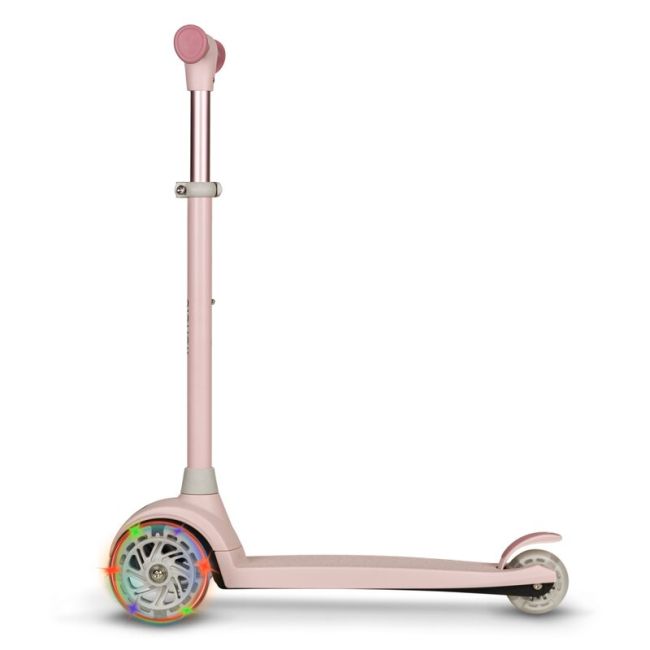 Lionelo - Trotineta pentru copii, Jessy, Pliabila, Pana la 50 Kg, Cu design ergonomic, Cu lumini LED, 56 x 26 x 67-82 cm, 3 ani+, Roz BYNLOE-JESSY_PINK_ROSE