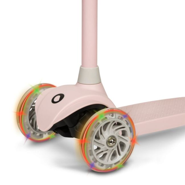 Lionelo - Trotineta pentru copii, Jessy, Pliabila, Pana la 50 Kg, Cu design ergonomic, Cu lumini LED, 56 x 26 x 67-82 cm, 3 ani+, Roz BYNLOE-JESSY_PINK_ROSE