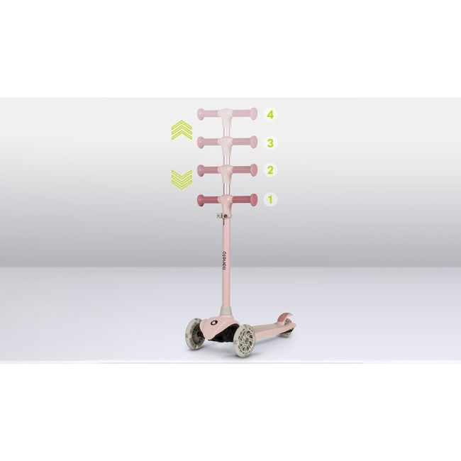 Lionelo - Trotineta pentru copii, Jessy, Pliabila, Pana la 50 Kg, Cu design ergonomic, Cu lumini LED, 56 x 26 x 67-82 cm, 3 ani+, Roz BYNLOE-JESSY_PINK_ROSE