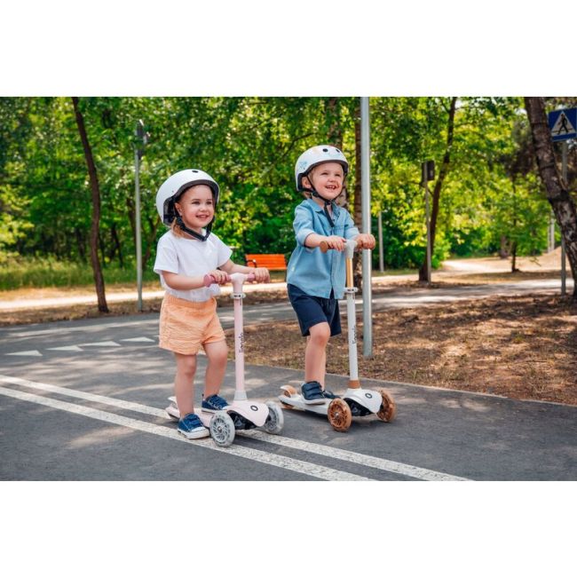 Lionelo - Trotineta pentru copii, Jessy, Pliabila, Pana la 50 Kg, Cu design ergonomic, Cu lumini LED, 56 x 26 x 67-82 cm, 3 ani+, Verde BYNLOE-JESSY_GREY_GREEN