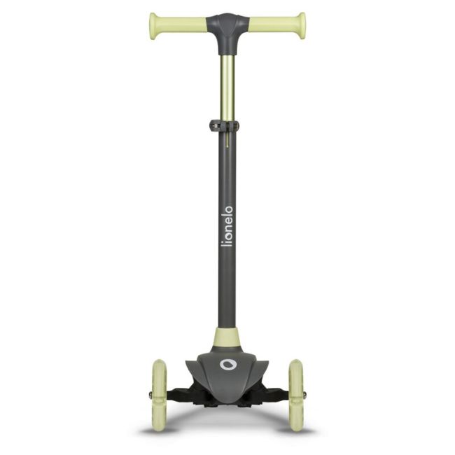 Lionelo - Trotineta pentru copii, Jessy, Pliabila, Pana la 50 Kg, Cu design ergonomic, Cu lumini LED, 56 x 26 x 67-82 cm, 3 ani+, Verde BYNLOE-JESSY_GREY_GREEN