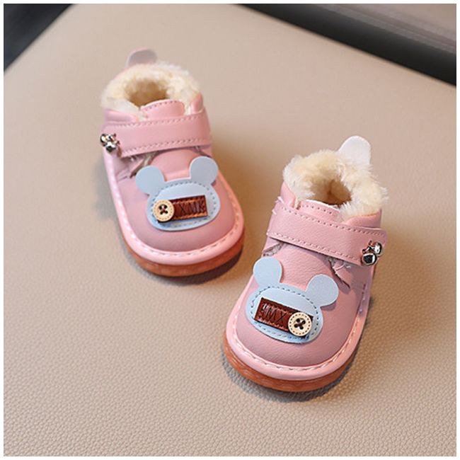 Pantofi roz imblaniti - mouse (marime disponibila: 3-6 luni (marimea 18 incaltaminte)) mdhyw15-2-bo4.3-6 luni (marimea 18 incaltaminte)