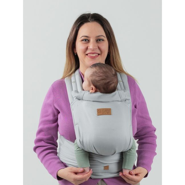 Marsupiu isara quick half buckle pearl grey