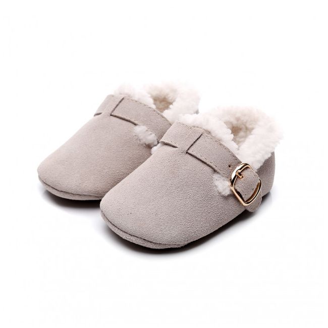 Pantofiori gri imblaniti pentru fetite - Lilly LIXH0218-2-c1