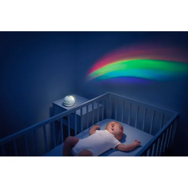 Carusel muzical 3 in 1 Chicco Rainbow cu proiectie, bleu, 0 luni+ CHC1104120-1