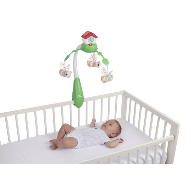 Carusel muzical 3 in 1 Chicco Stupul albinutelor cu proiectie, 0 luni+ CHC11080-1