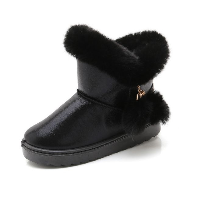 Cizme negre imblanite cu ciucurei LI002A-1-AC