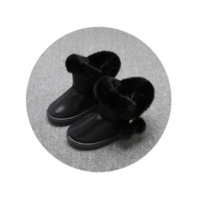 Cizme negre imblanite cu ciucurei LI002A-1-AC