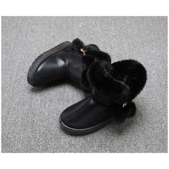 Cizme negre imblanite cu ciucurei LI002A-1-AC