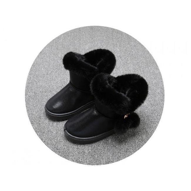 Cizme negre imblanite cu ciucurei LI002A-1-AC