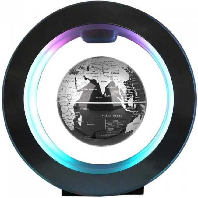 Glob pamantesc levitant in suport LED forma rotunda Cosmolino MP74014 BBJMP74014_Negru