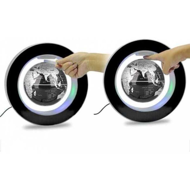 Glob pamantesc levitant in suport LED forma rotunda Cosmolino MP74014 BBJMP74014_Negru
