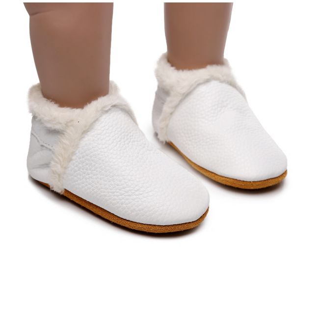 Pantofiori albi imblaniti pentru fetite - Lulu LIXH00269-1-c1