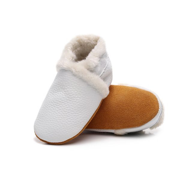 Pantofiori albi imblaniti pentru fetite - Lulu LIXH00269-1-c1