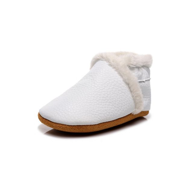 Pantofiori albi imblaniti pentru fetite - Lulu LIXH00269-1-c1