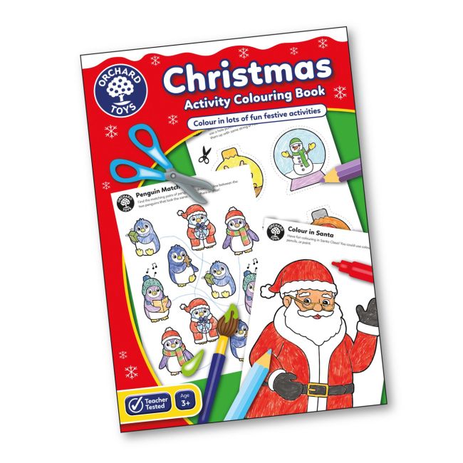 Cutie 3 in 1 ajunul craciunului - joc educativ, puzzle si carte de colorat cu activitati or125