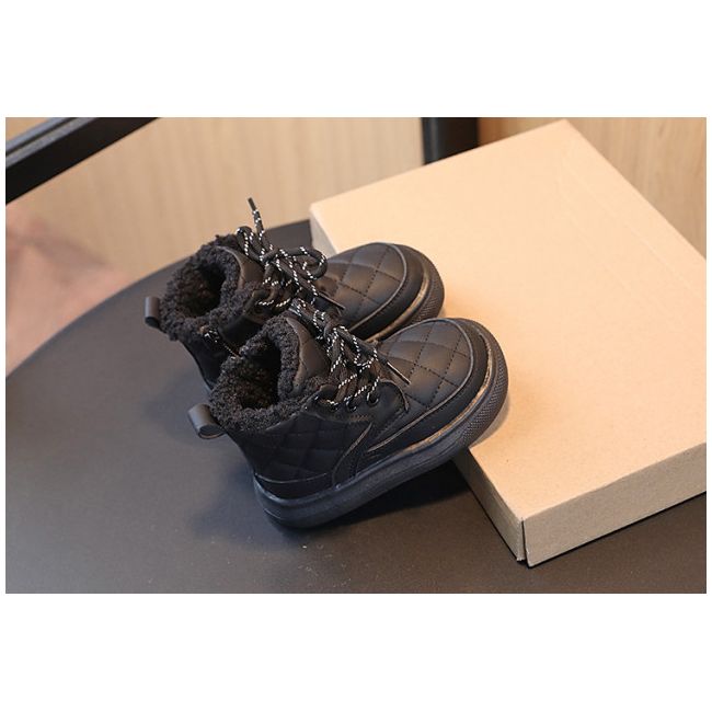 Ghete imblanite negre pentru baietei - Klony MDmm225-2-sa47