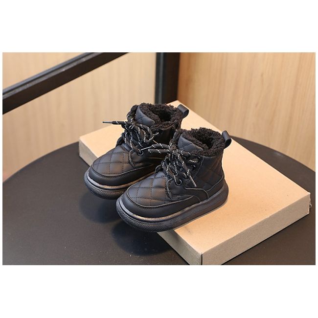 Ghete imblanite negre pentru baietei - Klony MDmm225-2-sa47