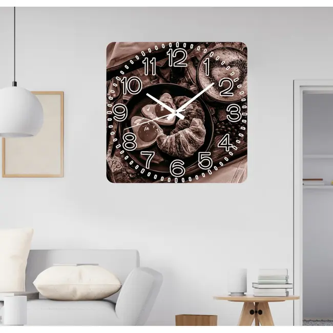 Ceas De Bucatarie Patisserie -maro-48x48 Cm-plastic-patrat