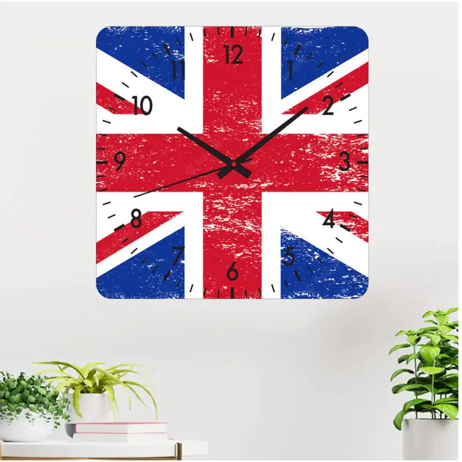 Ceas De Perete Anglia -48x48 Cm-plastic-patrat-multicolor