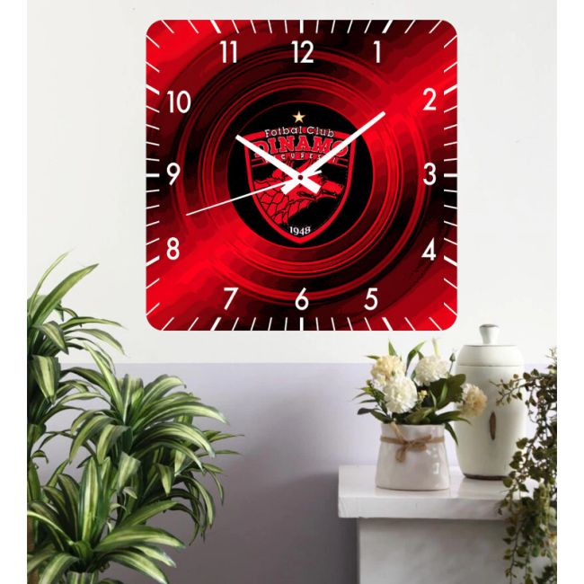Ceas De Perete Dinamo 3 -rosu-48x48 Cm-plastic-patrat
