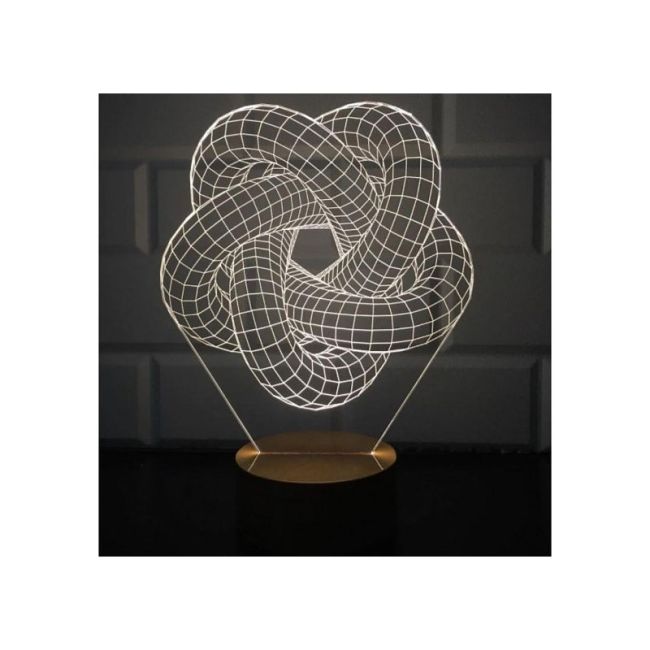 Lampa 3d Led - Spirala Torus -neagra