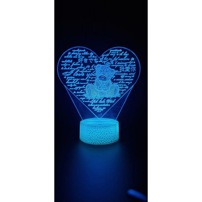 Lampa Led 3d "Te Iubesc" In Limbi Diferile