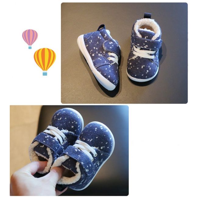 Pantofi imblaniti albastri cu picatele albe LIHYW19-3-sa51