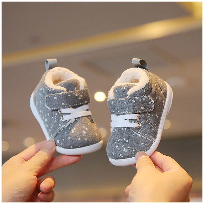 Pantofi imblaniti gri cu picatele albe LIHYW19-1-bo5