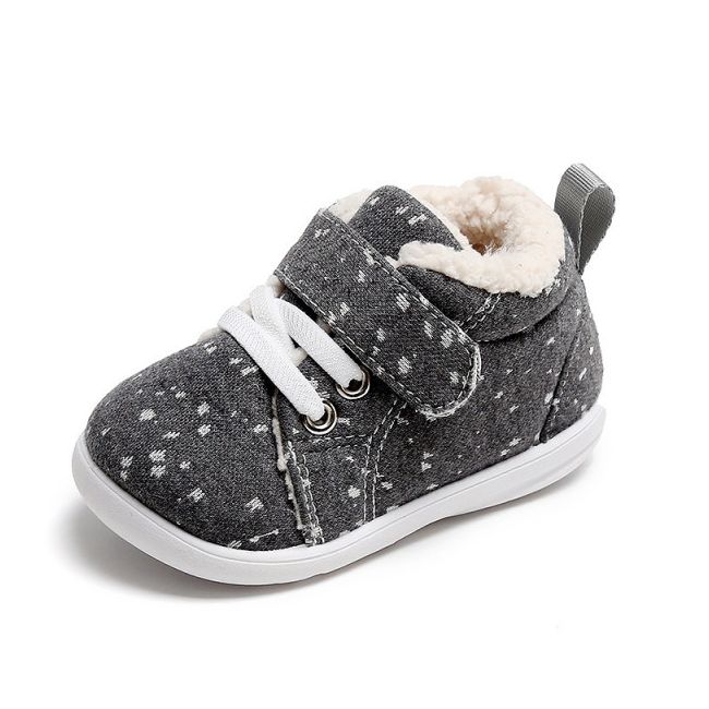 Pantofi imblaniti gri cu picatele albe LIHYW19-1-bo5