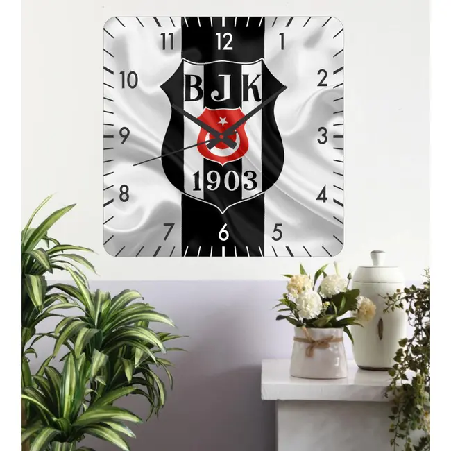 Ceas De Perete Besiktas -alb-30x30 Cm-plastic-patrat