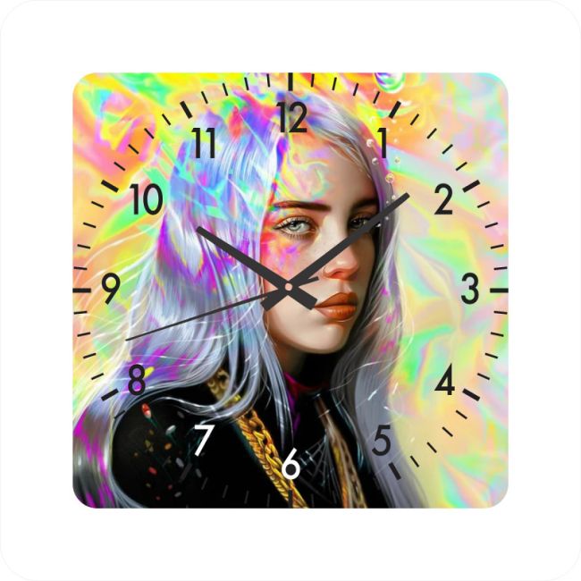 Ceas De Perete Billie Eilish -30x30 Cm-plastic-patrat-multicolor