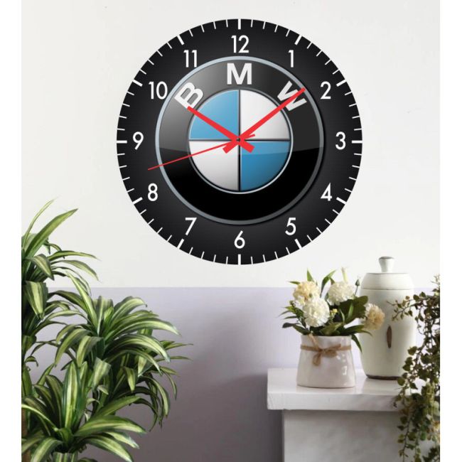 Ceas de perete bmw -negru-plastic-rotund-30 cm