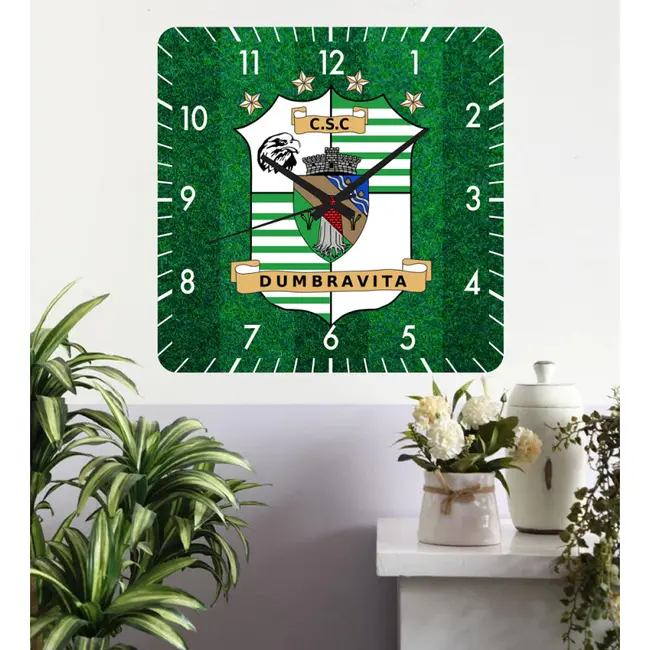 Ceas De Perete Csc Dumbravita -verde-30x30 Cm-plastic-patrat