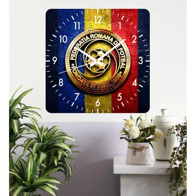 Ceas De Perete Frf -48x48 Cm-plastic-patrat-multicolor